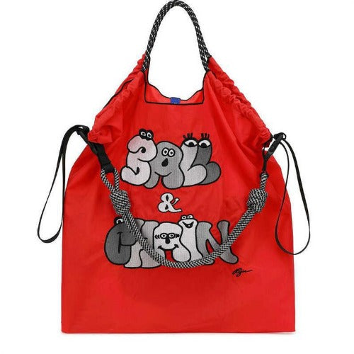 Ball & Chain Embroidery Waterproof Folding Eco-friendly Bag Shopping Bag,Alphabet