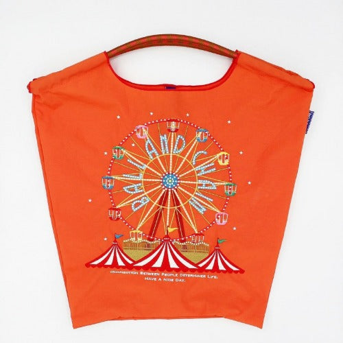 Embroidery Waterproof Folding Eco-friendly Bag Shopping Bag, Ferris Wheel