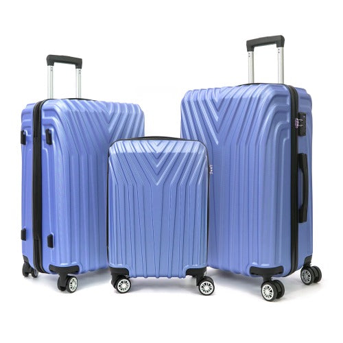 ABS Hard Shell 3-Piece Luggage Set(20/24/28)with 360°Rotating Wheel