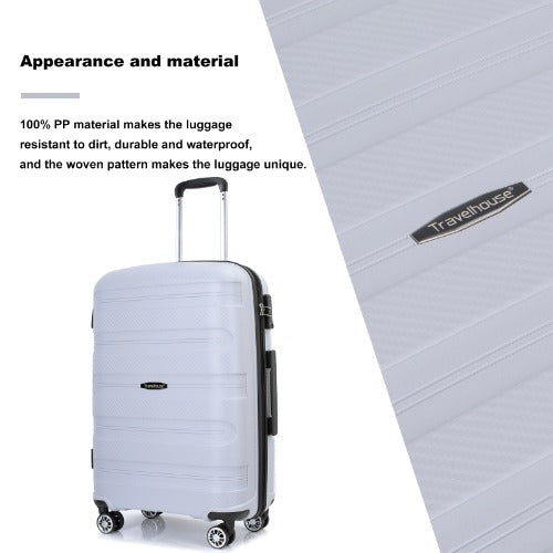 Hardshell Suitcase Spinner Wheels PP Luggage Sets Lightweight with TSA Lock,3-Piece Set