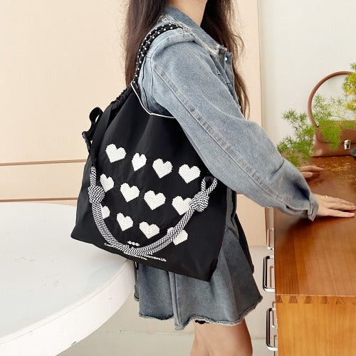 Ball & Chain Embroidery Waterproof Folding Eco-friendly Bag Shopping Bag,Cake