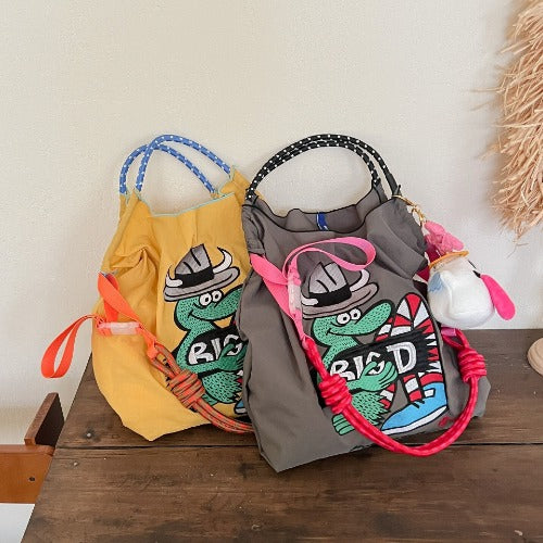 Ball & Chain Embroidery Waterproof Folding Eco-friendly Bag Shopping Bag,Crocodile