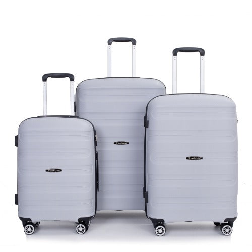 ハードシェルスーツケース スピナーホイール PP 荷物セット 軽量 TSAロック付き 3点セット