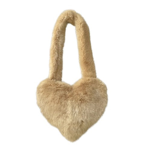 Faux Fur Heart Shaped Clutch