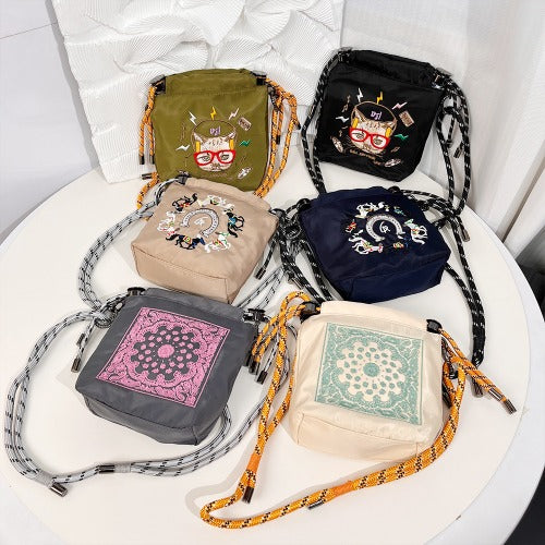 Embroidery Waterproof Eco-friendly Bag Messenger Bag Crossbody Bag