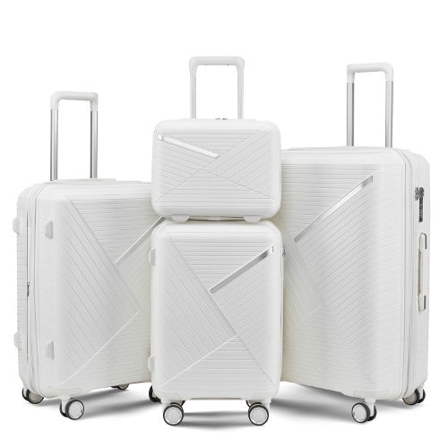 Luggage Sets 4 Piece(14/20/24/28) Lightweight with 4 Double 360 Degrees Mute Spinner Wheels TSA Lock