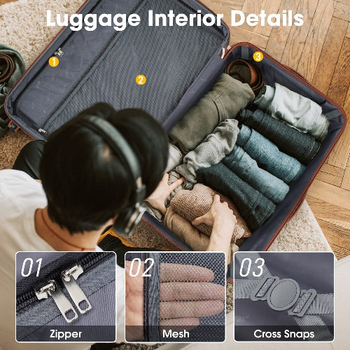 3 Piece Luggage Set Hardside Spinner Suitcase with TSA Lock 20