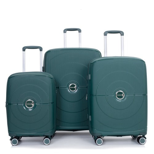 Hardshell Suitcase Double Spinner Wheels PP Luggage Sets Lightweight TSA Lock,3-Piece Set (20/24/28)