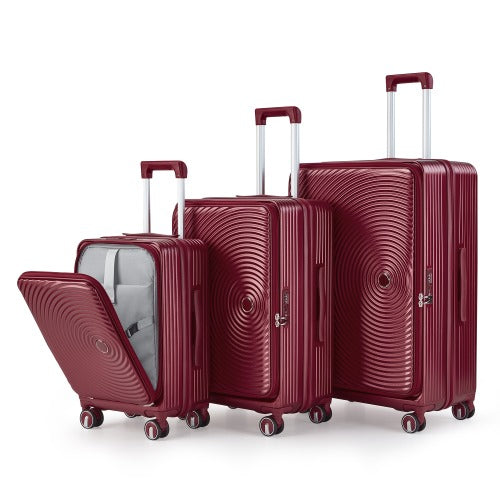 荷物セット 3点(20/24/28) TSAロック 100% PCハードシェル 軽量スーツケース フロントポケットとスピナーホイール付き