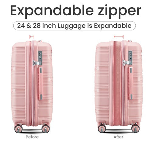 Luggage 4 Piece Sets(14/20/24/28), Hard Shell Lightweight TSA Lock Spinner Wheels