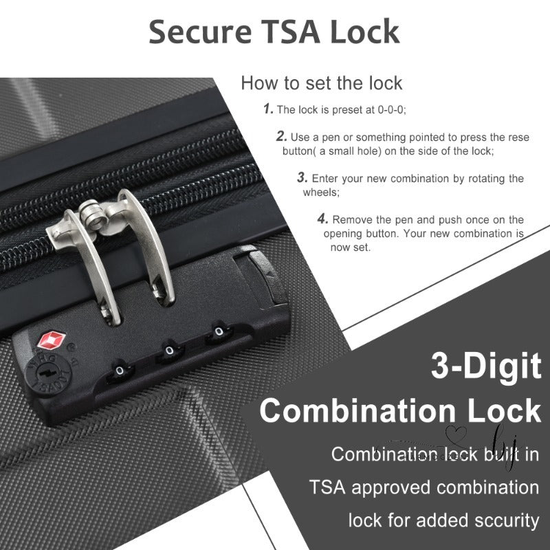 24'' Lightweight Expandable Hardshell Luggage Spinner Suitcase with TSA Lock, BLACK