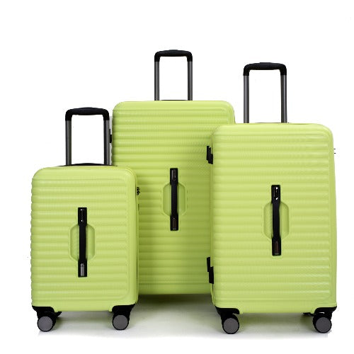 3ピース荷物セット PC+ABS 軽量スーツケース フック2個付き 360°ダブルスピナーホイール TSAロック