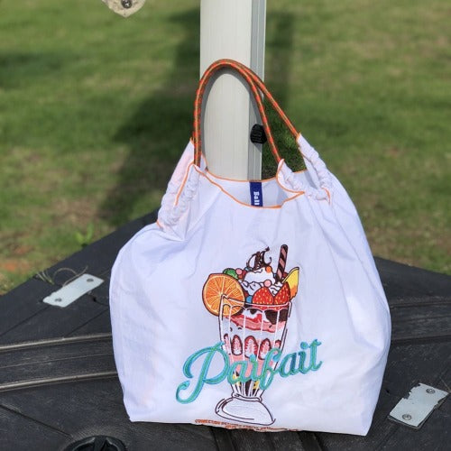 Ball & Chain Embroidery Tote Bags, Cute Shopping Eco Bag, Juice