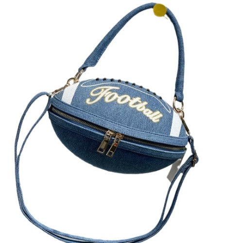 Y2k Football Shaped PU Leather Rugby Purse