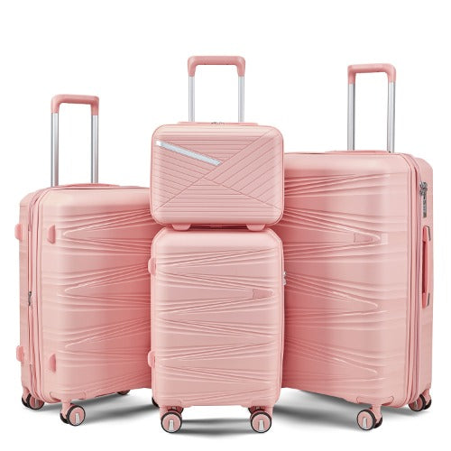 Luggage 4 Piece Sets(14/20/24/28), Hard Shell Lightweight TSA Lock Spinner Wheels