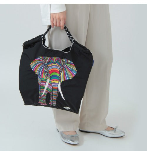 Embroidery Tote Bags Shopping Bag Cute Large Capacity,Elephant