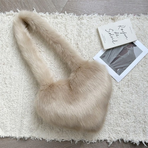 Faux Fur Heart Shaped Clutch