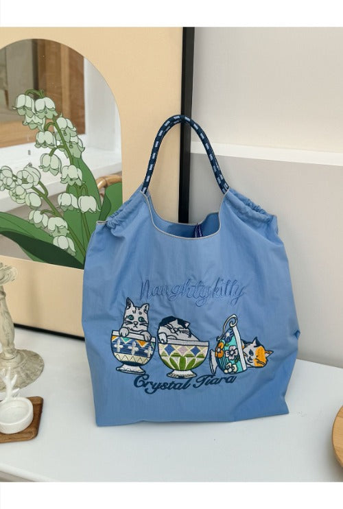 Embroidery Tote Bags, Cartoon Eco Bag