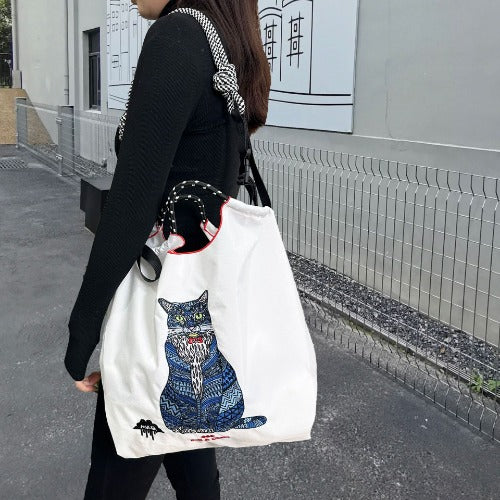 Embroidery Waterproof Folding Eco-friendly Bag Shopping Bag,Love Heart