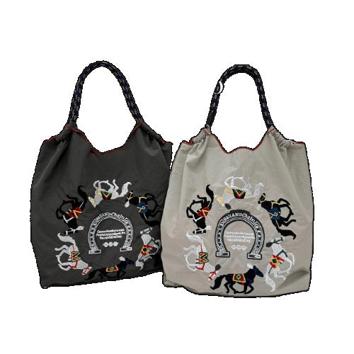 Ball & Chain Embroidery Waterproof Folding Eco-friendly Bag Shopping Bag,Horse