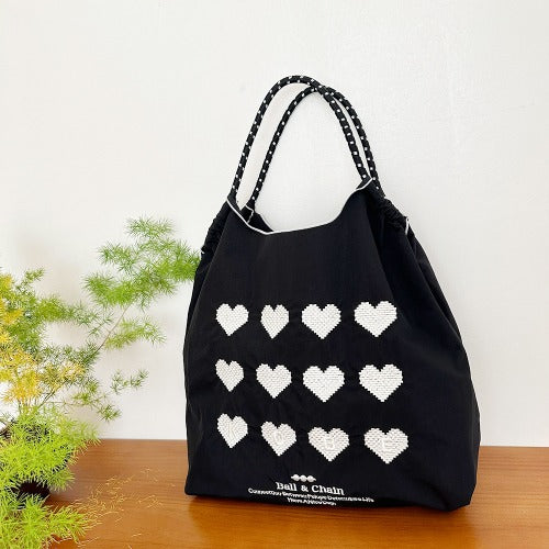 Ball & Chain Embroidery Waterproof Folding Eco-friendly Bag Shopping Bag,Cake