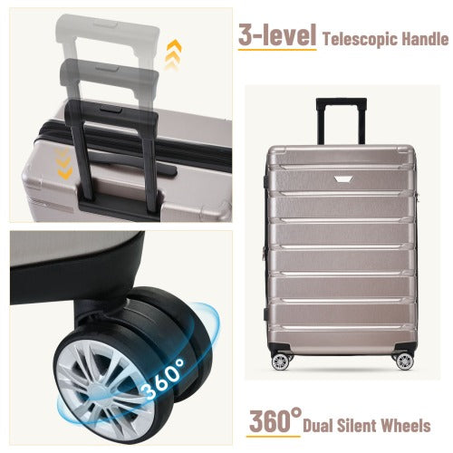 3 Piece Luggage Set Suitcase Set, Lightweight Durable Suitcase with Wheels and TSA Lock