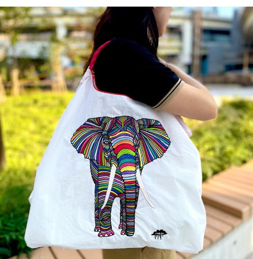 Embroidery Tote Bags Shopping Bag Cute Large Capacity,Elephant