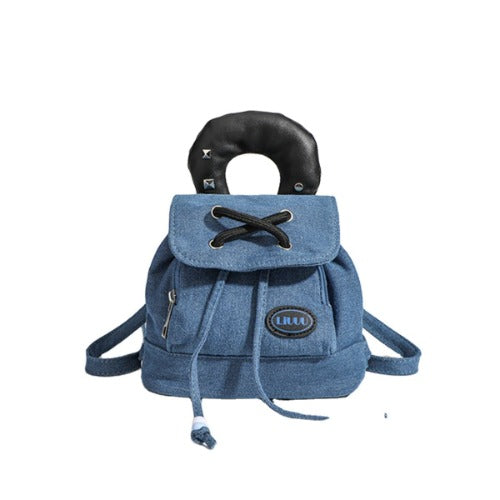 Water Proof Denim Lace-Up Backpack Backpack