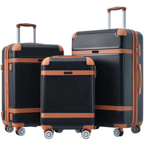 Hardshell Luggage Sets 3 Piece double spinner 8 wheels Suitcase with TSA Lock Lightweight 20''24''28''