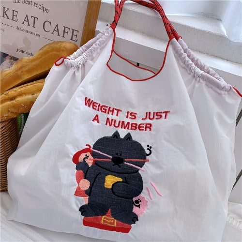 Embroidery Tote Bags Shopping Bag Cute Large Capacity,Bear