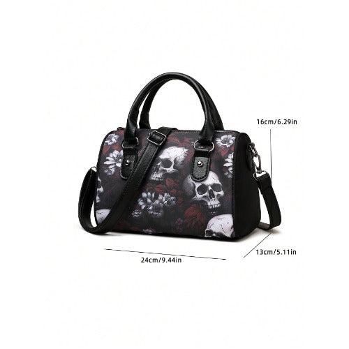 Halloween Skull Print Handbag