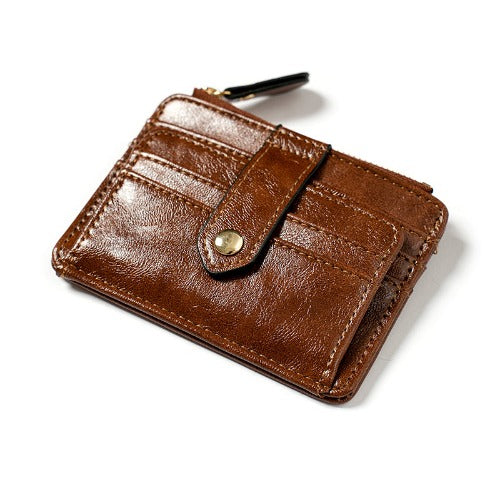 Brown Credit Card Pocket Bag with Large Capacity