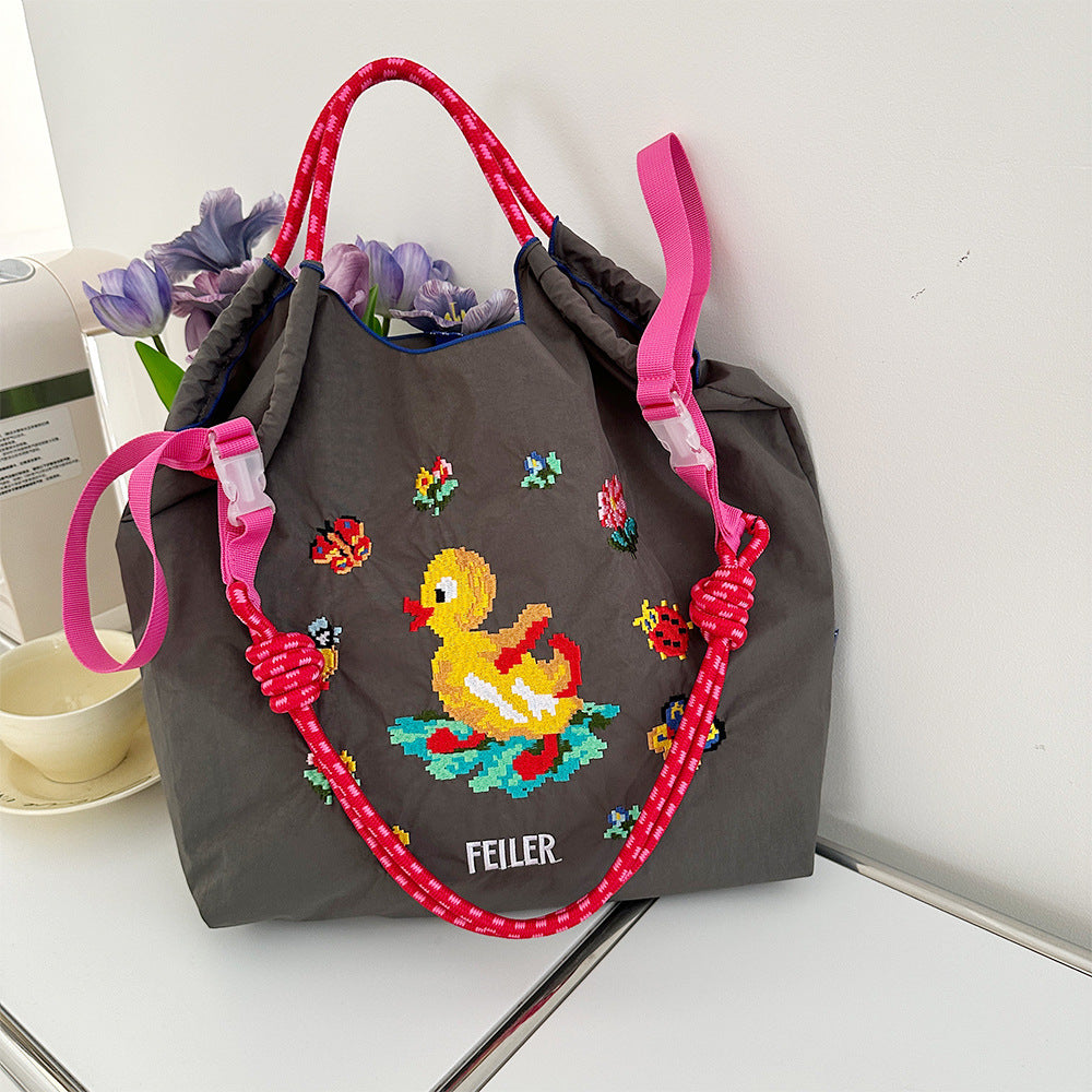 Ball & Chain Embroidery Waterproof Folding Eco-friendly Bag Shopping Bag,Cake