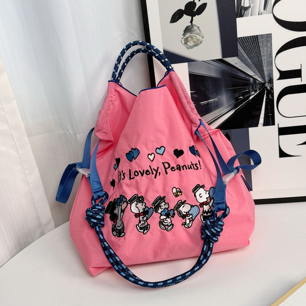 Embroidery Waterproof Folding Eco-friendly Bag Shopping Bag,Love Heart