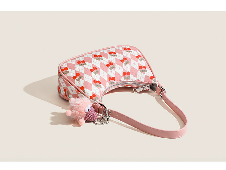 Underarm Bag Cute Pink Cherry Messenger Bag