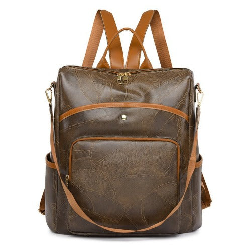 LARGE CAPACITY CASUAL BACKPACK PU Leather
