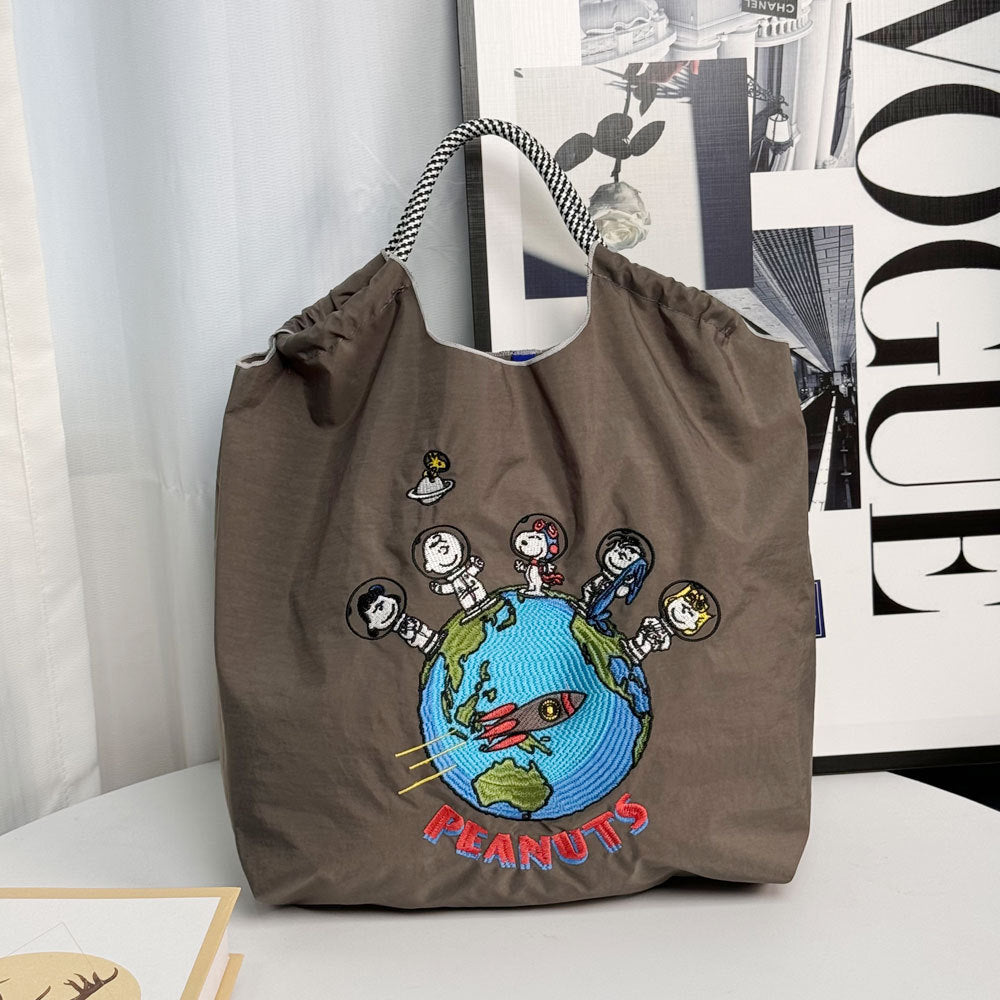 Embroidery Waterproof Folding Eco-friendly Bag Shopping Bag,Spaceman