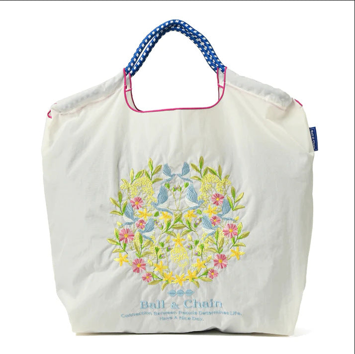 Ball & Chain Embroidery Waterproof Folding Eco-friendly Bag Shopping Bag,Cartoon