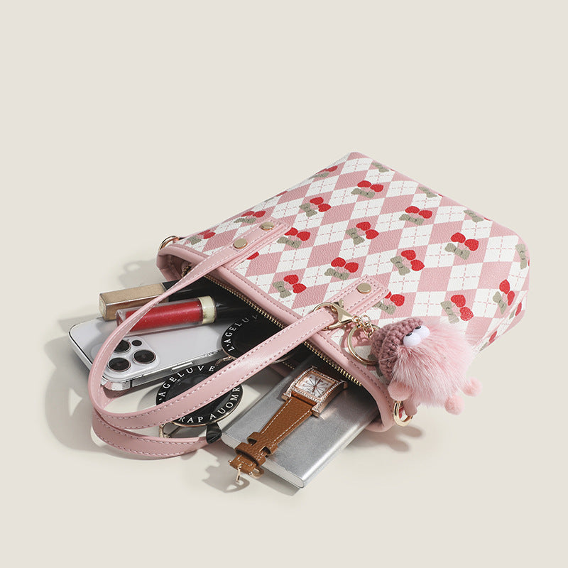 Underarm Bag Cute Pink Cherry Messenger Bag