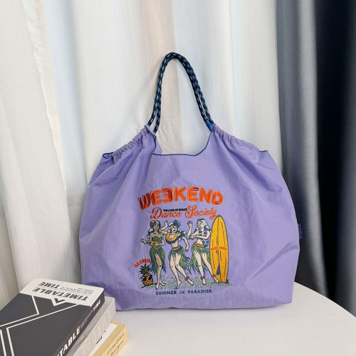 Embroidery Waterproof Folding Eco-friendly Bag Shopping Bag,Love Heart