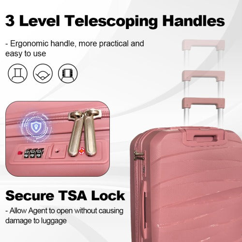 Hard shell luggage, 3-piece set, with TSA Lock, 20 inches 24 inches 28 inches