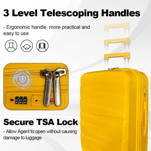 Hard shell luggage, 3-piece set, with TSA Lock, 20 inches 24 inches 28 inches