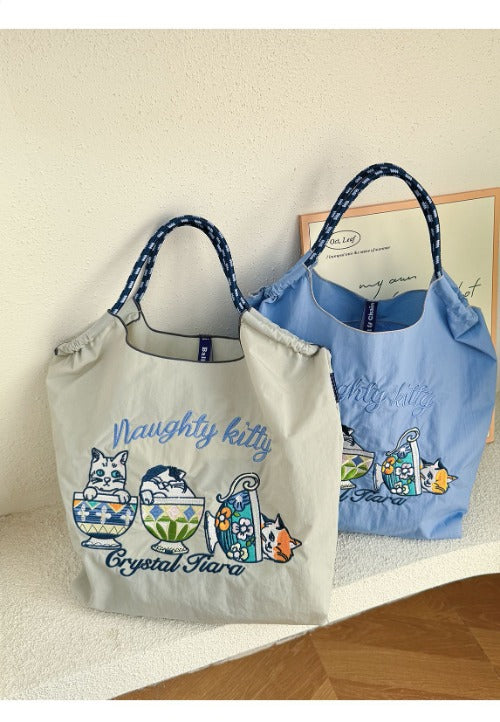 Embroidery Tote Bags, Cartoon Eco Bag