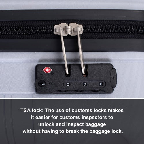 Hardshell Suitcase Spinner Wheels PP Luggage Sets Lightweight with TSA Lock,3-Piece Set