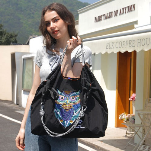 Ball & Chain Embroidery Waterproof Folding Eco-friendly Bag Shopping Bag,Cartoon