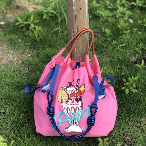 Ball & Chain Embroidery Tote Bags, Cute Shopping Eco Bag, Juice