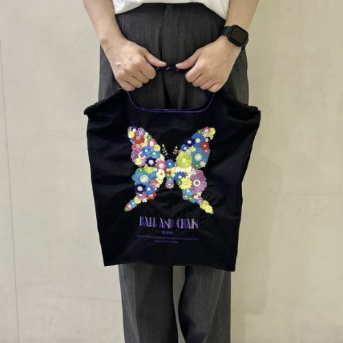 Ball & Chain Embroidery Waterproof Folding Eco-friendly Bag Shopping Bag,Black Series