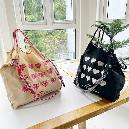 Ball & Chain Embroidery Waterproof Folding Eco-friendly Bag Shopping Bag,Cake