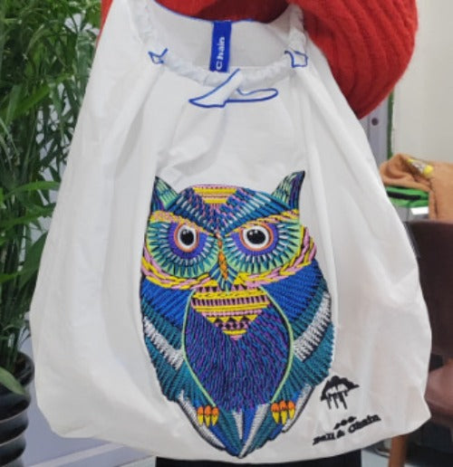 Ball & Chain Embroidery Waterproof Folding Eco-friendly Bag Shopping Bag,Cartoon