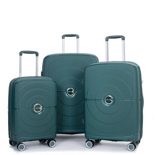 Hardshell Suitcase Double Spinner Wheels PP Luggage Sets Lightweight TSA Lock,3-Piece Set (20/24/28)
